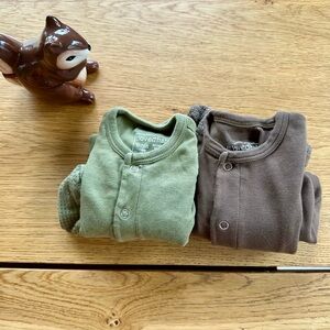 L'ovedbaby Olive and Chocolate Fall / Winter Footies Pajamas